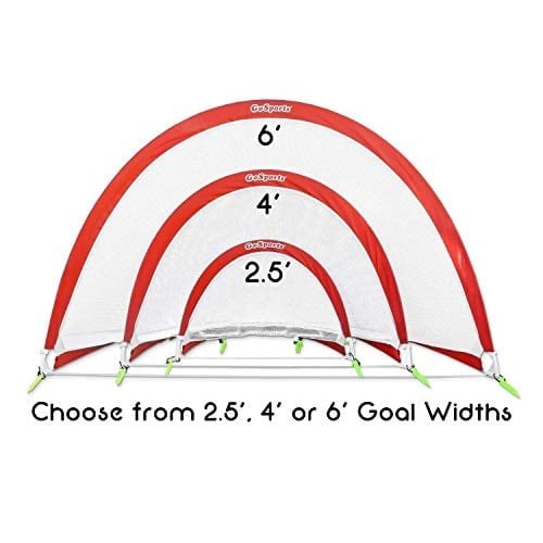 GoSports Portable Pop-Up Soccer Goals for Backyard - Kids & Adults - Set of Two Nets with Agility Training Cones and Carrying Case