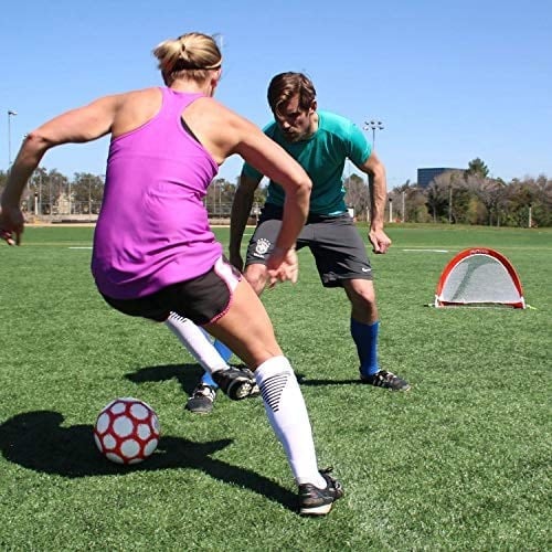 GoSports Portable Pop-Up Soccer Goals for Backyard - Kids & Adults - Set of Two Nets with Agility Training Cones and Carrying Case
