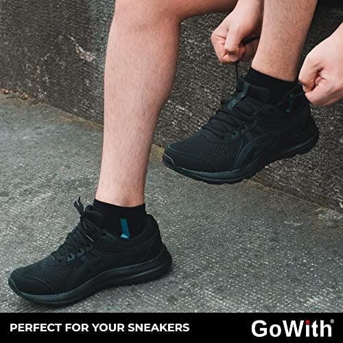GoWith 4’lü-8li Siyah Renkli Çubuk Desenli Pamuk Erkek Patik Çorap - Bilek Boy Kısa Spor Koşu Yürüyüş Çorabı 3143