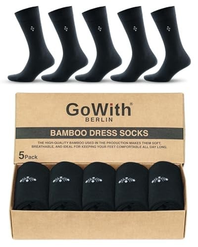 GoWith 5li Bambu Likralı Dikişsiz 200 İğne Yıkamalı Esnek Sıkmayan Kaliteli Elegance Kutulu Siyah ve Renkli Erkek Çorabı 3558