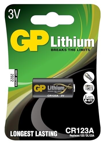 Gp Batteries Gpcr123A Dl123A/Cr123A Boy Lityum Pil, 3 Volt, Tekli Kart