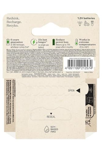 GP Batteries ReCyko 2600 AA Kalem Ni-MH Şarjlı Pil, 1.2 Volt, 4lü Kart
