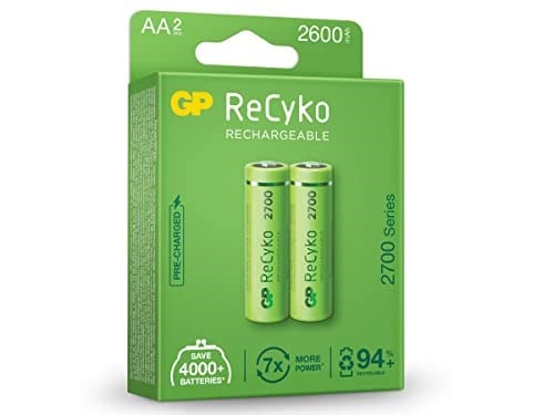 Gp Batteries Recyko+ 2700 Aa Kalem Ni-Mh Şarjlı Pil, 1.2 Volt, 2Li Kart - Seçenekler: 2li, 6lı