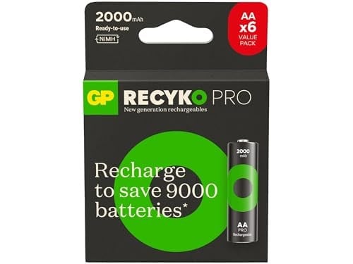 GP Batteries ReCyko Pro AA Kalem Ni-Mh Şarjlı Pil, 1.2 Volt, 6lı Kart