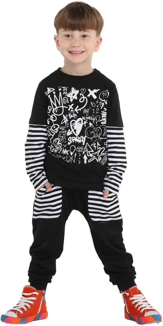Grafiti Erkek Çocuk Pantolon + T-shirt Takım BN-009