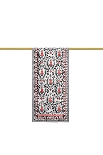 Gri Kırmızı Büyük Lale Vual Fular