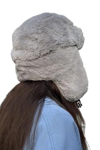 Gri Peluş Pilot Şapka – Kışlık Kulaklıklı Sıcak Tutan Yumuşak Kürk Şapka, Unisex Genç Model