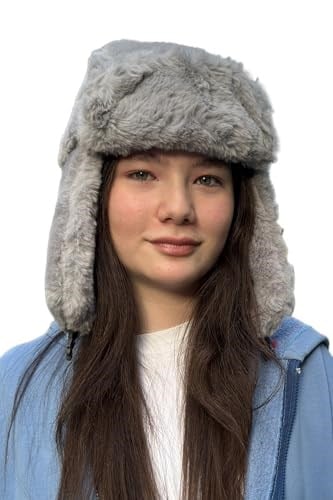 Gri Peluş Pilot Şapka – Kışlık Kulaklıklı Sıcak Tutan Yumuşak Kürk Şapka, Unisex Genç Model