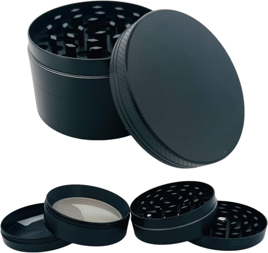 GRINDER Parçalayıcı Metal baharat öğütücü herb spice 4 katmanlı 40MM / 50MM / 63MM (SIYAH, 63MM), ETG-40M-SYH - Bedenler: 40MM, 50MM, 63MM