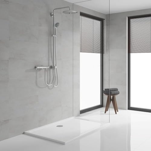 GROHE Vitalio Joy System 260 Yön Değiştiricili Duş Sistemi | Duvar Dışı Bağlantı | 3 Akışlı Tepe Duşu / 3 Akışlı El Duşu / 1750mm & 800mm Duş Hortumu | Su Tasarruflu | Duş Başlığı | Krom | 27357002
