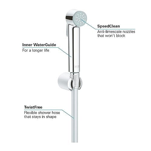 Grohe Vitalio Trigger Sprey Duvar Askı Seti 1 Püskürtme Türü, Krom, 1 Adet, 26175001 - Seçenekler: Tek kişilik, tek kişilik yatak