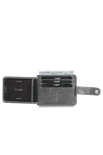 Guard Dikey Crazy Gri Hakiki Deri Kartlık Erkek/Kadın P5171