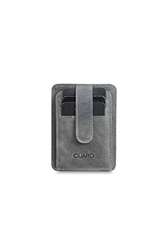 Guard Dikey Crazy Gri Hakiki Deri Kartlık Erkek/Kadın P5171