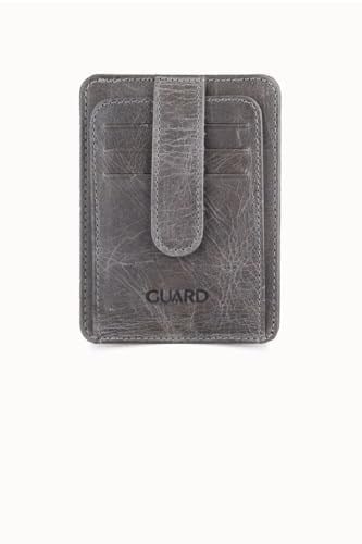 Guard Dikey Crazy Gri Hakiki Deri Kartlık Erkek/Kadın P5171
