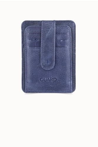 Guard Dikey Crazy Lacivert Hakiki Deri Kartlık Erkek/Kadın P5171