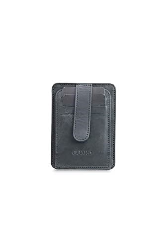 Guard Dikey Crazy Siyah Hakiki Deri Kartlık Erkek/Kadın P5171