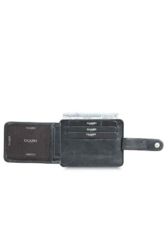 Guard Dikey Crazy Siyah Hakiki Deri Kartlık Erkek/Kadın P5171