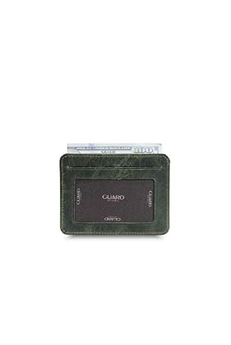 Guard Dikey Crazy Yeşil Hakiki Deri Kartlık Erkek/Kadın P5171