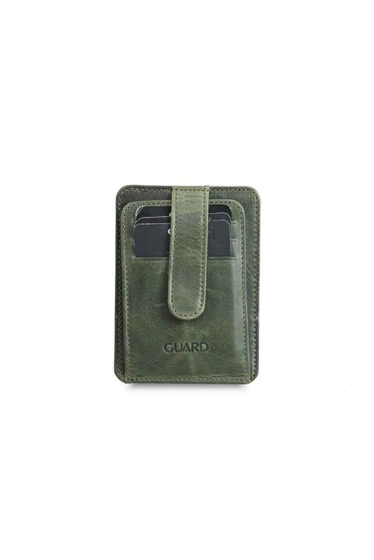 Guard Dikey Crazy Yeşil Hakiki Deri Kartlık Erkek/Kadın P5171