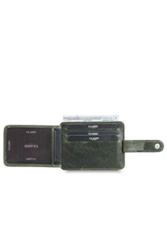Guard Dikey Crazy Yeşil Hakiki Deri Kartlık Erkek/Kadın P5171