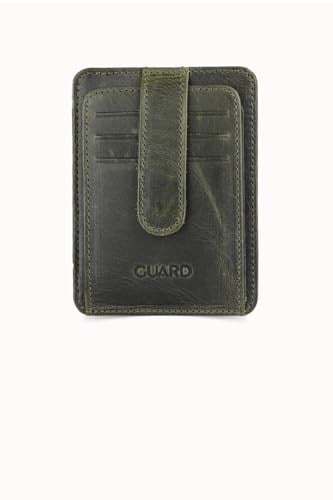 Guard Dikey Crazy Yeşil Hakiki Deri Kartlık Erkek/Kadın P5171
