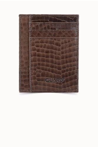 Guard Texas Baskı Kahverengi Hakiki Deri Kartlık Erkek/Kadın P1092