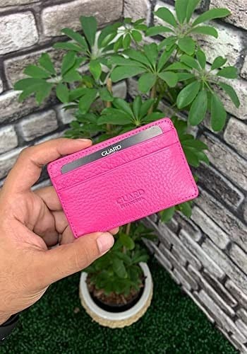 Guard Ultra İnce Fuşya Minimal Hakiki Deri Kartlık Erkek/Kadın P5150