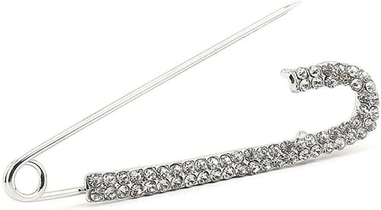 Gümüş Kaplama Kristal Taşlı İskoç İğnesi Broş, Unisex