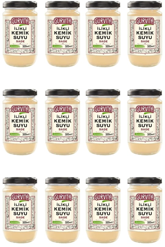Gurvita Jöle Kıvamında İlikli Kemik Suyu Sade 320 Ml 12 li