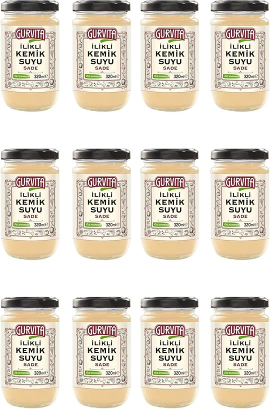 Gurvita Jöle Kıvamında İlikli Kemik Suyu Sade 320 Ml 12 li