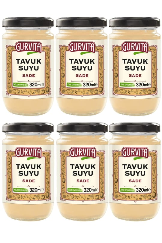 Gurvita Jöle Kıvamında Tavuk Suyu Sade 320 Ml 6lı