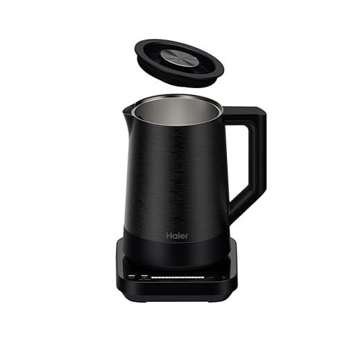 HAIER paslanmaz çelik su ısıtıcısı, enerji tasarrufu, 7 sıcaklık ayarı, sıcak tutma fonksiyonu, bir fincan için kaynatın, 1,7 l, 2200 W [I-Master Series 5]