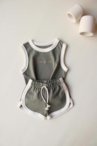 Haki Unisex Atlet Şort Takım - Seçenekler: 1-2 Yıl, 2-3 Yıl, 3-4 Yıl, 4-5 Yıl, 5-6 Yıl, 6-12 Ay