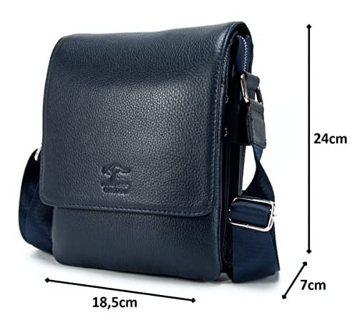 Hakiki Deri Lacivert Erkek Postacı Çantası 7279-L