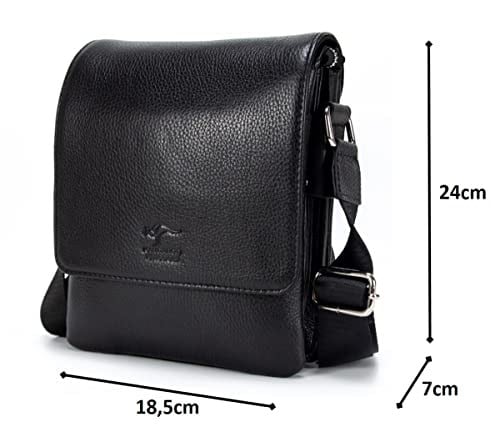 Hakiki Deri Siyah Erkek Postacı Çantası 7279-S