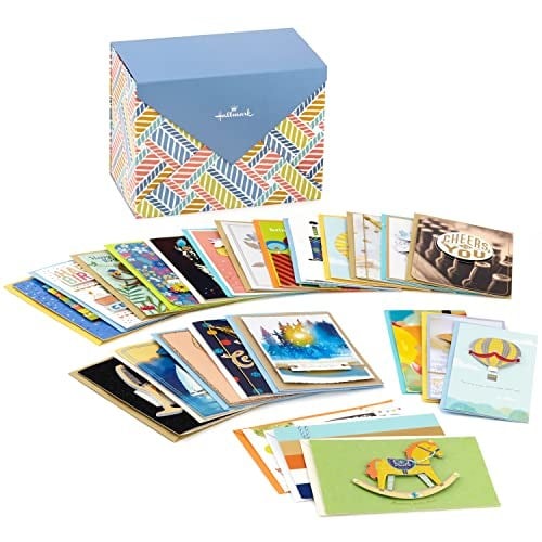 Hallmark 24 el yapımı tebrik kartı, balık kılçığı deseni, doğum günü kartları, bebek partisi kartları, düğün kartları, yas kartları, teşekkür kartları