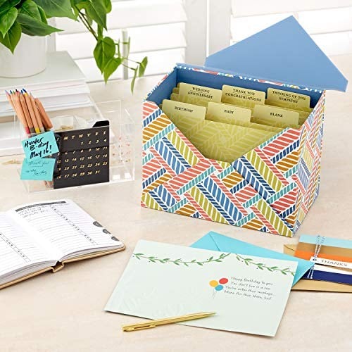 Hallmark 24 el yapımı tebrik kartı, balık kılçığı deseni, doğum günü kartları, bebek partisi kartları, düğün kartları, yas kartları, teşekkür kartları