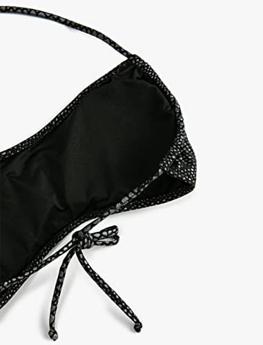 Halter Yaka Bikini Üstü Jakarlı Baskılı