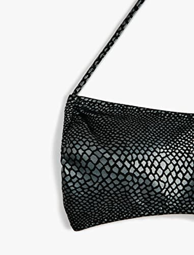Halter Yaka Bikini Üstü Jakarlı Baskılı