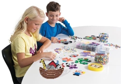 Hama Boncuk 207-54 ütü boncuğu torbası, yakl. 1.000 renkli midi el işi boncuğu, 5 mm çapında, parıltılı karışım, büyükler ve küçükler için yaratıcı el işi eğlencesi