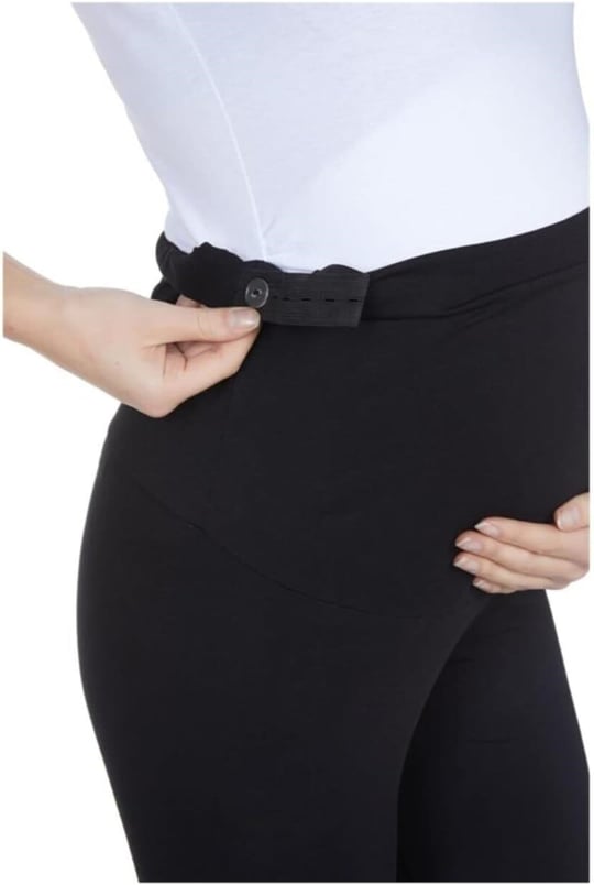 HAMİLE TAYT PANTALON BELİ AYARLI ORGANİK PAMUKLU (SİYAH / 38-40)