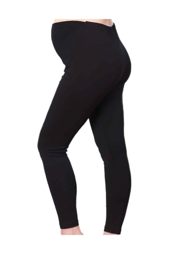 HAMİLE TAYT PANTALON BELİ AYARLI ORGANİK PAMUKLU (SİYAH / 38-40)