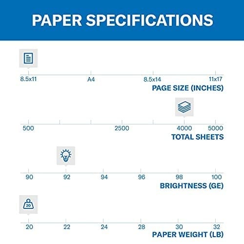Hammermill Yazıcı Kağıdı, 9 kg Kopya Kağıdı, 8,5 x 11-8 Yuva (4000 Sayfa) - 92 Parlak, ABDde Üretilmiştir