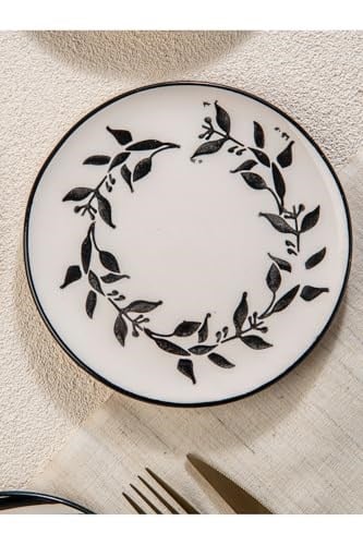Handmade Trendy All in Black 6 lı Pasta Seti 19 cm