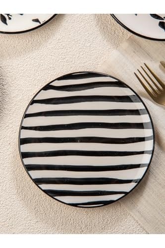 Handmade Trendy All in Black 6 lı Pasta Seti 19 cm
