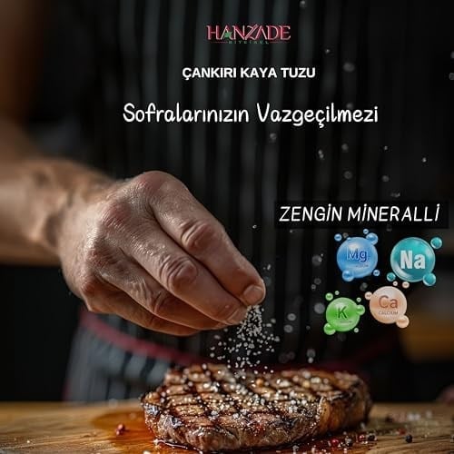 Hanzade Bitkisel 84 Mineralli Doğal Çankırı Kristal Kaya Tuzu 3 Kg Toz (Öğütülmüş) + 3 Kg Tane (Öğütülmemiş)