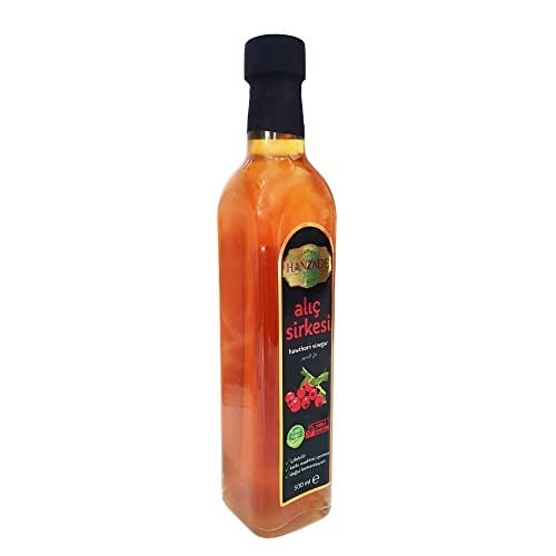 Hanzade Bitkisel Alıç Sirkesi 500 ML x 2 Adet Doğal Fermantasyon İçilebilir Katkısız Cam Şişe