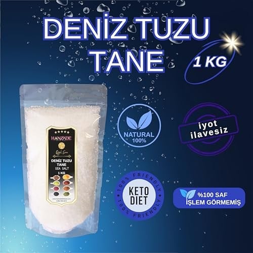 Hanzade Bitkisel Çankırı Kaya Tuzu + Himalaya Tuzu + Deniz Tuzu (Tane Öğütülmemiş, 1 Kg x 3’lü Set) Doğal Tuz Seti