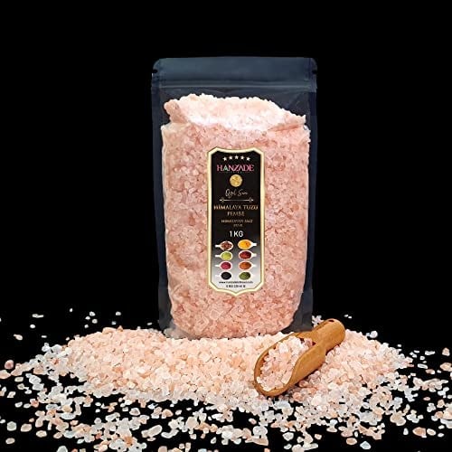 Hanzade Bitkisel Çankırı Kaya Tuzu + Himalaya Tuzu + Deniz Tuzu (Tane Öğütülmemiş, 1 Kg x 3’lü Set) Doğal Tuz Seti