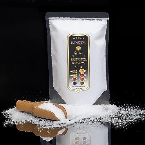 Hanzade Bitkisel Eritritol Doğal Toz Tatlandırıcı 1 Kg Sıfır Kalori Keto Diyet Erythritol